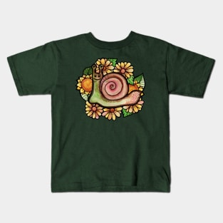 Floral Snail Kids T-Shirt